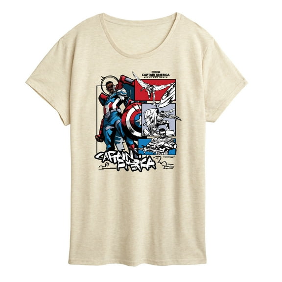 Marvel Captain America: Brave New World - Ink Grid - Women's Short Sleeve Graphic T-Shirt
