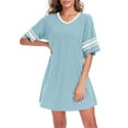 DreamFish Women's V Neck Nightgown, Short Sleeve Sleepshirt, Casual