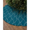 thumbnail image 2 of Peacock Green Geometric Christmas Tree Skirt 36 Inches Large Christmas Skirt Tree, Abstract Modern Wave Lines Art Tree Skirt Christmas Decorations for Fireplace Party Holidays Indoor Outdoor, 2 of 7