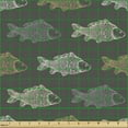 thumbnail image 2 of Ambesonne Fish Fabric by the Yard Upholstery, Koi Fish Animal, 2 Yards, Grey Multicolor, 2 of 5