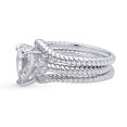 thumbnail image 3 of BERRICLE Sterling Silver 3-Stone Wedding Engagement Rings 1.8 Carat Pear Cut Cubic Zirconia CZ Woven Ring Set for Women, Rhodium Plated Size 8, 3 of 13