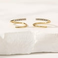 thumbnail image 4 of Gold Plated Earrings for Women 14k Gold Plated Double Hoops Earrings Hypoallergenic Trendy Dainty Minimalis CZ Twist Threader Earrings Jewelry Gifts, 4 of 6