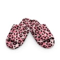 thumbnail image 2 of COEQINE Pink Leopard Print Slip On Slippers for Women, Comfortable Fuzzy Sandals Y2K Open Toe Slippers Machine Washable Slip On Slides Footwear for Home Bedroom Spa Travel, 40-41, 2 of 7