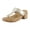 Gold Metallic Textured Faux Leather, variant on Clio Women's Sandals Eggnog Leather Size 8.5 M