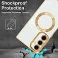 thumbnail image 5 of Magnetic for Samsung Galaxy S24 Plus Case Compatible with Magsafe [Support Wireless Charging] Shockproof Soft TPU Electroplated Protective Phone Case for Galaxy S24+ White, 5 of 14