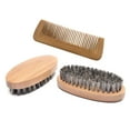 thumbnail image 3 of LAMIRO Bamboo Men's Beard Bristle Brush and Comb,Wood Hair Men Hard Round Mustache and Comb Brush Boar Beard Hair, 3 of 4