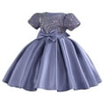 thumbnail image 2 of Girls Formal Dress Trendy Glitter Sequin Stain Patchwork Puffy Ball Gowns Cute Pageant Princess Flower Dresses, 2 of 7