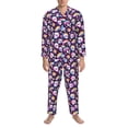 thumbnail image 3 of Sikiie Skull colorful mushroom rainbow Mens Pajama Set, Soft Warm Long Sleeve Sleepwear, Cozy Button-Down Pjs for Men-Large, 3 of 7