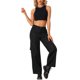 thumbnail image 2 of Pantalones cargo de mujer Daring Diva de tiro medio, anchos y casuales Y2K con bolsillos XS Negro, 2 of 6