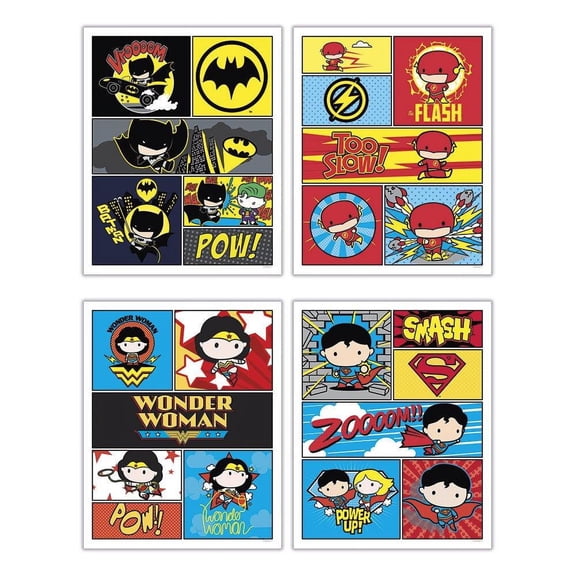 Collectible DC Comics (Justice League - Cartoon Comic Page) TrendyPrint™ Set