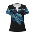 thumbnail image 3 of Naloa Ocean Turtle Print T-Shirts Short Sleeve V Neck Tees for Women Fashion Tops Trendy Lightweight Soft Casual Summer Outfits Clothes, 3 of 5