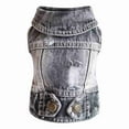 thumbnail image 2 of Denim Vest Jacket T-Shirt For Small Dogs, Soft Comfortable Dog Clothes With Lapel Design, Button Closure, Lightweight Washable Pet Apparel, 6 Sizes (Xs-Xxl) For Puppy Cat Everyday, 2 of 3