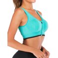 thumbnail image 4 of DODOING 3-Pack Women's Zipper Bra Yoga Sports Bras Mesh Racerback Workout Bras Training Stretch Tank Top High Impact Padded Bra Workout Activewear Bra for Gym Running Workout Fitness, 4 of 8