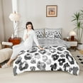 thumbnail image 4 of Feelyou Fashion Leopard Print Bedding Comforter Set for Women, White Grey Wartercolor Twin Comforter Sets, Sequin Print Bedding Set, Lightweight Room Decor, 2-Piece, 4 of 8