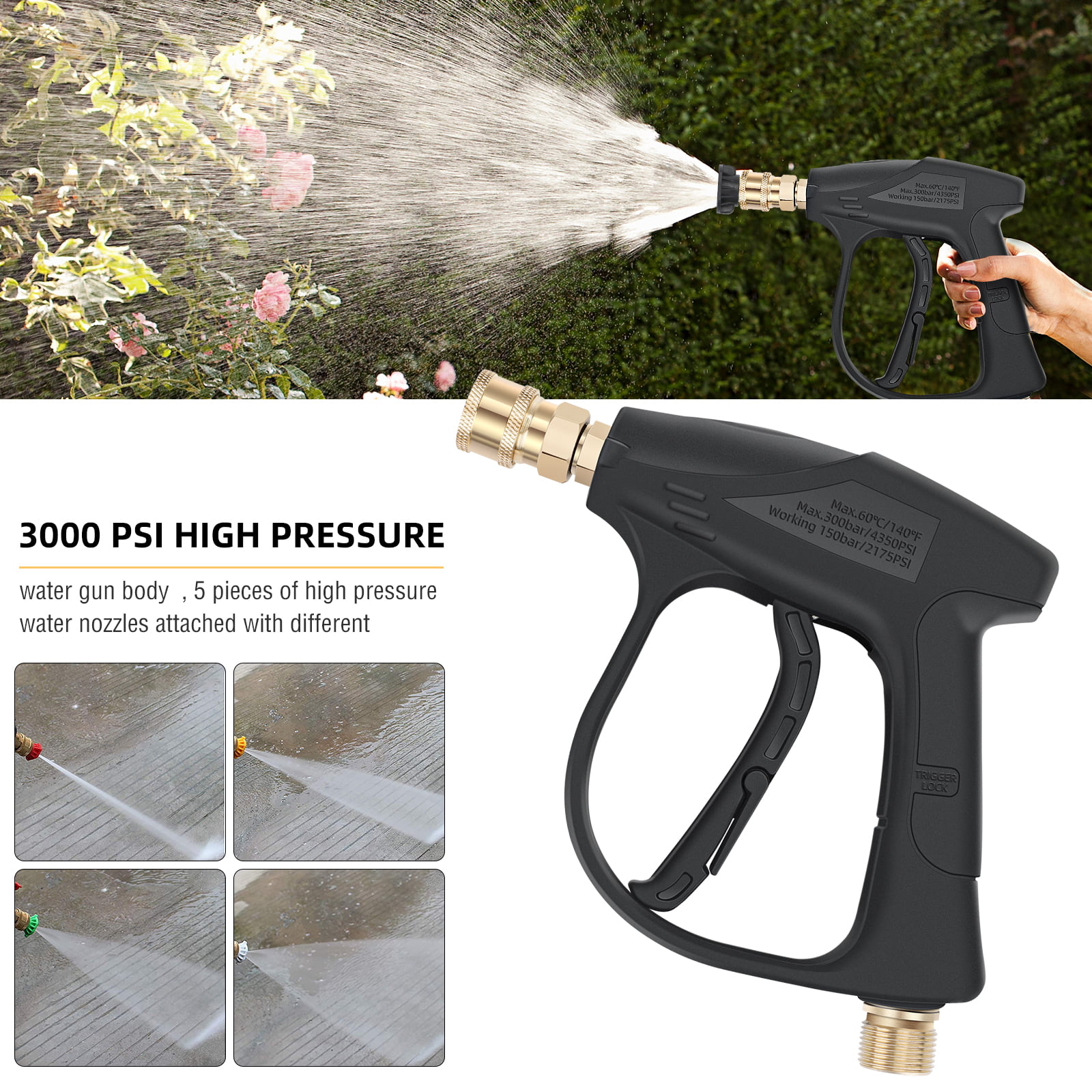 Pressure Washer 18 Inch Gun & Wand Lance Extension 1/4 Quick QC Coupler X 22mm 
