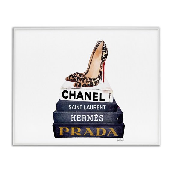 Stupell Industries Glam Glam Fashion Book Set White Framed Giclee Art, 30 x 24, by Amanda Greenwood