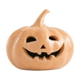 thumbnail image 2 of Handcrafted Halloween Lighted Pumpkin Decor, Jack-O'-Lantern with Cutout Details and String Lights for Tabletop, Shelf, Mantel & Home Display, 2 of 8