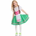 thumbnail image 2 of Huvoen Girls Short Sleeve Oktoberfest Clothes Off-Shoulder Dirndl Dress Smocked Ties up High Waist A-Line Ruffle Flowy Swings Dresses Green L, 2 of 7