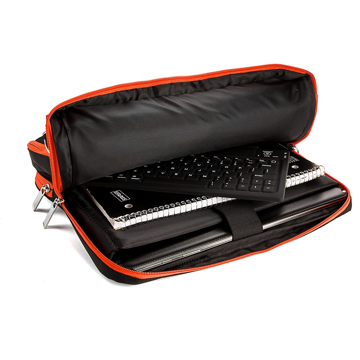 Vangoddy Laptop Briefcase Black/Orange Nylon (PT_NBKLEA284_17)