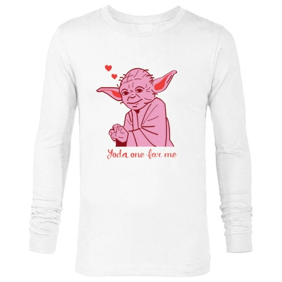 Star Wars Yoda One for Me Valentine’s Day Love Sweet Heart - Long Sleeve T-Shirt for Men - Customized-White