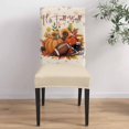 thumbnail image 4 of Dining Chair Covers Set of 6,Rustic Pastoral Sunflower Leaf Universal Stretch Kitchen Seat Covers Parsons Chair Protector Slipcover for Home Restaurant Party Decor,Fall Pumpkin Orange Check, 4 of 6