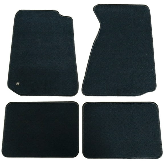 Ikon Motorsports Compatible with 94-98 Ford Mustang 2Dr OE Factory Style Black Nylon Carpet Car Floor Mats Front Rear 4pcs 1994 1995 1996 1997 1998