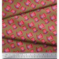 thumbnail image 1 of Soimoi Brown Rayon Fabric Hat Fashion Print Fabric by Yard 42 Inch Wide, 1 of 2