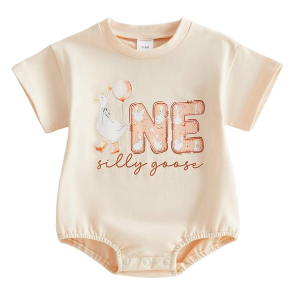 dmqupv Little Bitty Baby Outfit 1st Birthday Outfit Baby Boy Girl Birthday Bubble Romper Cute Embroidered Tshirt Bodysuit Short Sleeve Jumpsuit Light Yellow,12-18 Months