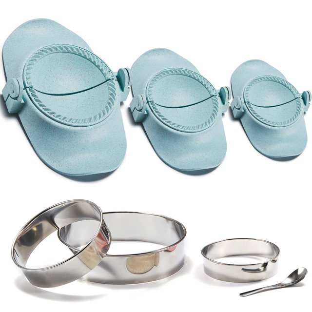 Empanada Maker Press, 3size Professional Dumpling Maker Mold Kit with Dough Cutter and Filling Spoon, Fast to Make Empanadas Pierogi Ravioli Calzone Turnover Pastelitos, 4"+3"+2.
