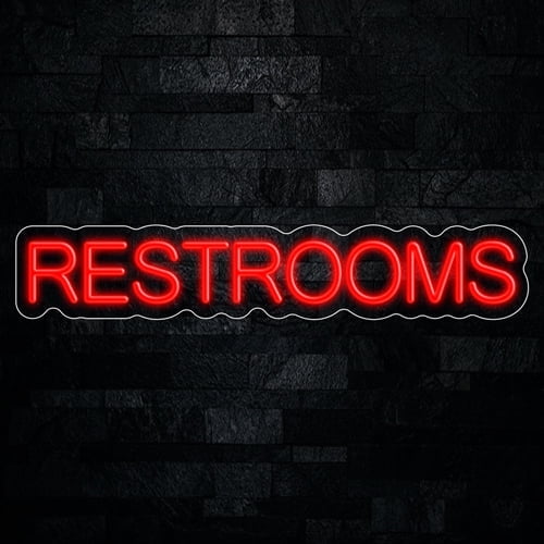 Restrooms Neon LED Sign 27"L x 5"H #32662