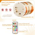 thumbnail image 5 of Yayeee Flameless Candles with Remote Flickering Battery Operated Multi Color Changing, Beige Geometric Pattern, 5 of 7