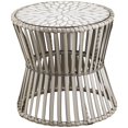 thumbnail image 1 of Meubles Melilani Table d'Appoint Extérieure en Osier Rond Gris, 1 of 3