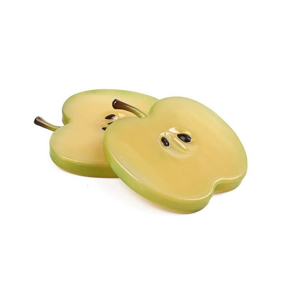 Nvzi Artificial Fruits Pack, Fake Fruit Set Plastic Fruit for Decor, Decorative Fruit for Home Party Vase Fillers Photography Props (Green Apple slices，10pcs)