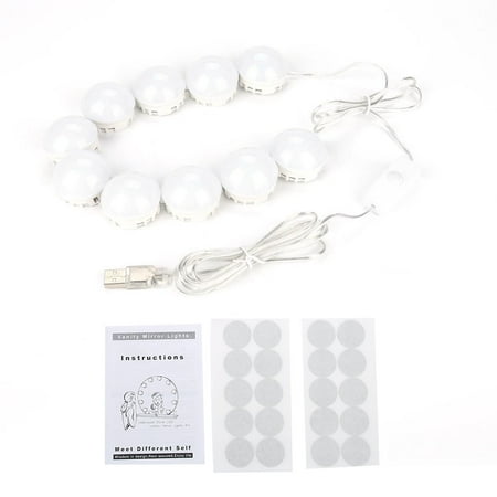 Qiilu Vanity Led Makeup Mirror Lights Dimmable Bulb Concealable Mirror Lights Dimmable Bulb Concealable