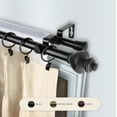 thumbnail image 2 of Giulia 13/16" Double Bay Window curtain rod Adjustable 20"-36", 38"-72" - Black,(ABay-04-2D), 2 of 4