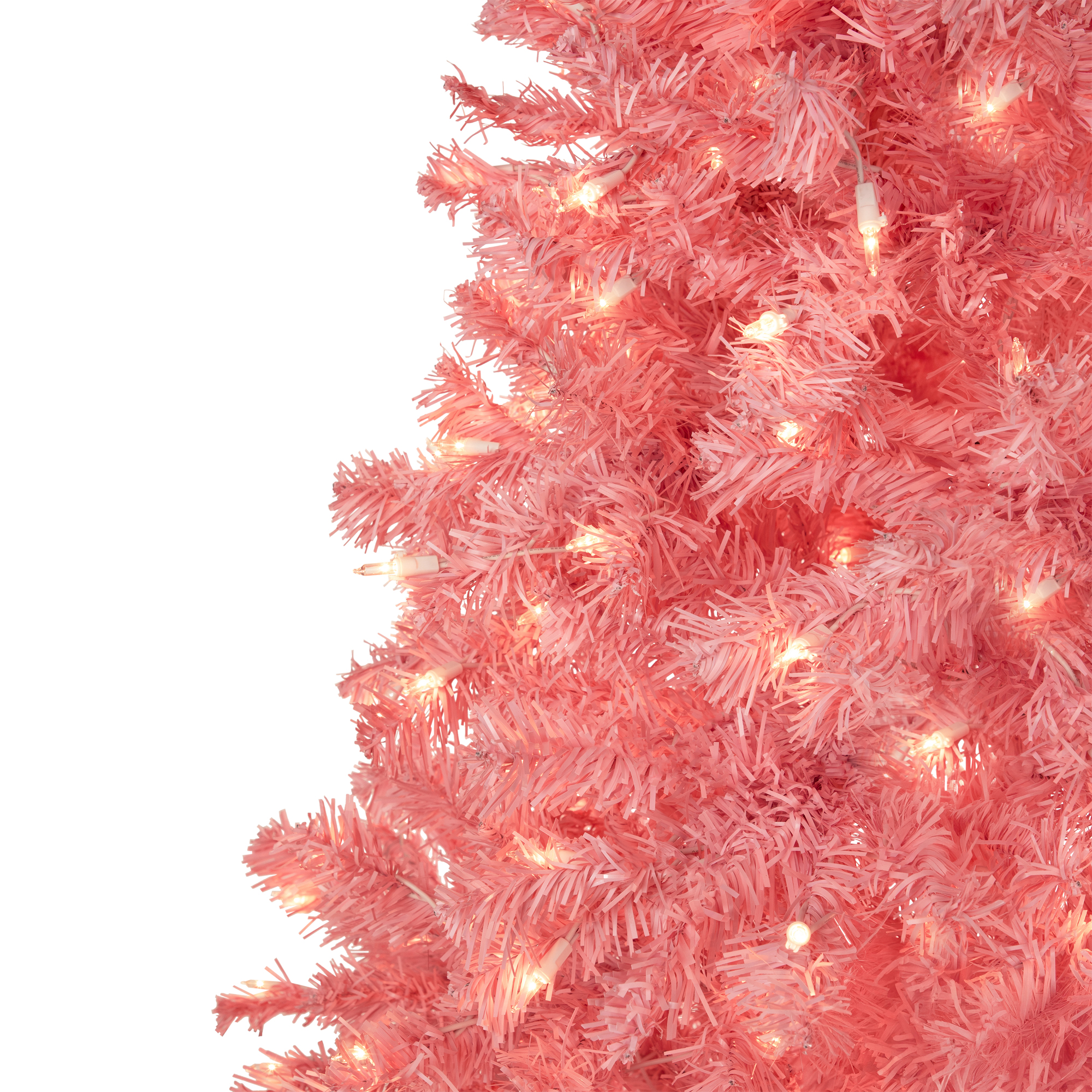 Pre-Lit Medium Pink Pine Artificial Christmas Tree - 6.5' - Clear Lights