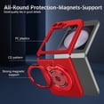 thumbnail image 3 of Dteck for Samsung Galaxy Z Flip 3 Case with 360° Rotatable Magnetic Ring Stand, Compatible with Mag-safe, Slim Thin Matte PC Shockproof Protective Phone Case for Women Men,Red, 3 of 11