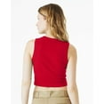thumbnail image 3 of Bella & Canvas B15806704 Women Micro Rib Muscle Crop Tank Top, Solid Red Blend - Medium, 3 of 5
