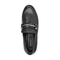thumbnail image 4 of AQUA Womens Black Comfort Metallic Kim Round Toe Block Heel Slip On Leather Loafers Shoes 6 M, 4 of 4