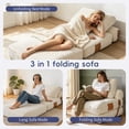 thumbnail image 3 of Venuezy 3-in-1 Folding Bean Bag Chair for Adults, Convertible Sofa Bed with Memory Foam, Corduroy Lounge Chair with Pockets & Leather Handle, No Assembly Needed, Washable Cover, 3 of 9