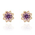 thumbnail image 1 of Boucles d'Oreilles en Zircon Autrichien Galvanisé en Or 18K Violet, 1 of 4
