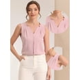 thumbnail image 2 of DARING DIVA Sleeveless Blouse Top Office Work Shirt S Pink, 2 of 6