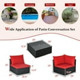 thumbnail image 2 of Costway 7PCS Patio Wicker Sofa Set Sectional Conversation Furniture Set Garden Red, 2 of 12