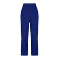 thumbnail image 6 of Pants for Women Work 7/8 Length High Waisted Ankle With 2 Pockets for Travel Athletic Work Palazzo Wide Leg Pants, 6 of 7