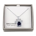 thumbnail image 2 of Ladies Brilliance Fine Jewelry Simulated Blue Sapphire and CZ Sterling Silver Dog Paw Pendant, 18", 2 of 3