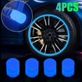 thumbnail image 1 of Luminous Car Tire Valve Cap Vehicle Wheel Prank Dust Cover Glow x4Pcs, 1 of 1