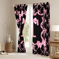thumbnail image 3 of Manfei Bow Letter T Black Out Curtains for Girls, Pink Initial Ribbon Curtains Pack of 2 (42x63 Each), 3 of 6