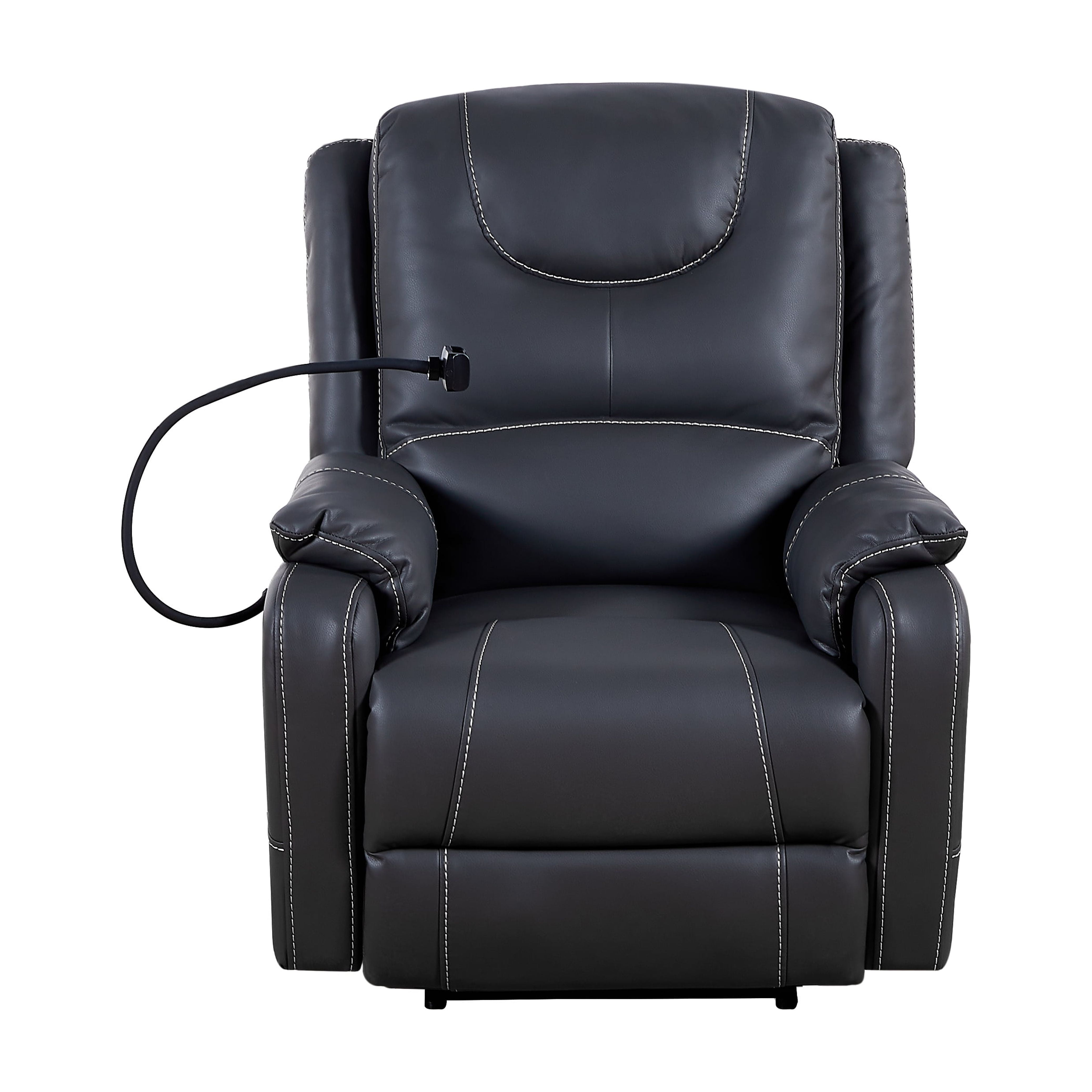 MAYEERTY Zero Gravity Power Recliner with Massage, Heating & Phone Holder, Black