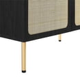 thumbnail image 3 of Pemberly Row 36" Wood & Rattan Bathroom Vanity in Black/White, 3 of 16