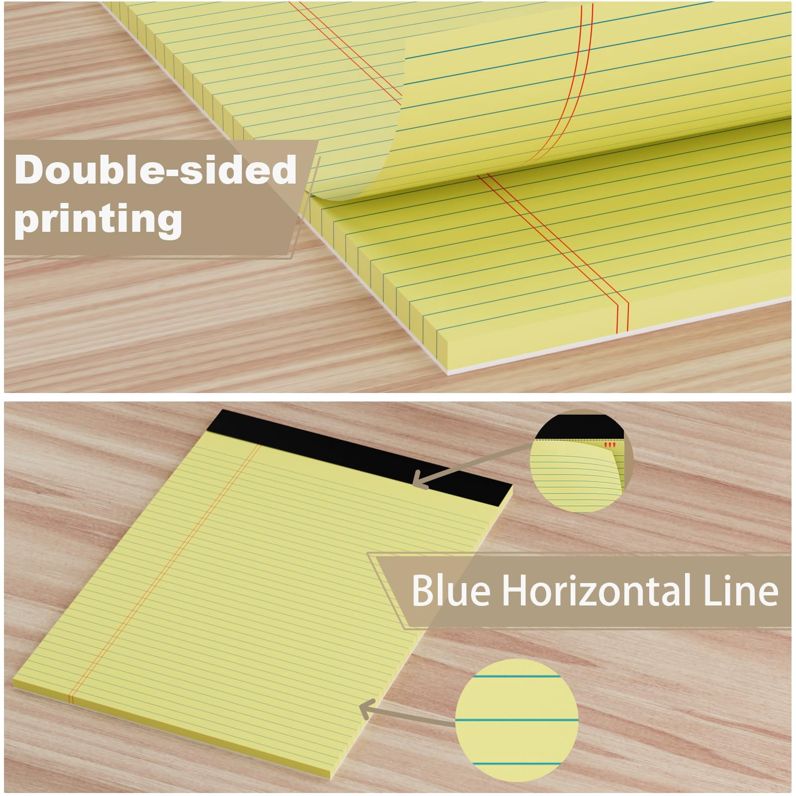 12 Pack Yellow Legal Pads 8.5 X 11.75 College Ruled Note Pad Narrow 30 Sheets Notepads Perforated Writing Clear Print 8x11 Of Paper